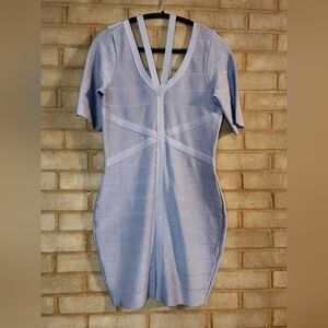 VENUS Light Blue Backless Dress